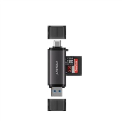Pisen 2-in-1 Multi-Drive SD/TF Card Reader USB3.0+Type C 3.0 (Gray) Pisen 2-in-1 Multi-Drive SD/TF Card Reader USB3.0+Type C 3.0 (Gray)